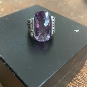 Vintage DAVID YURMAN amethyst and white diamond ring